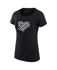 G-iii 4Her by Carl Banks Women's Black Los Angeles Kings Super-Slim Fit Lightweight Heart T-Shirt
