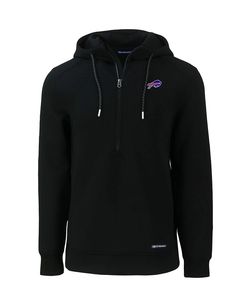 Cutter & Buck Men's Black Buffalo Bills Primary Mark Roam Eco Half-Zip Pullover Hoodie