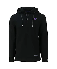 Cutter & Buck Men's Black Buffalo Bills Primary Mark Roam Eco Half-Zip Pullover Hoodie