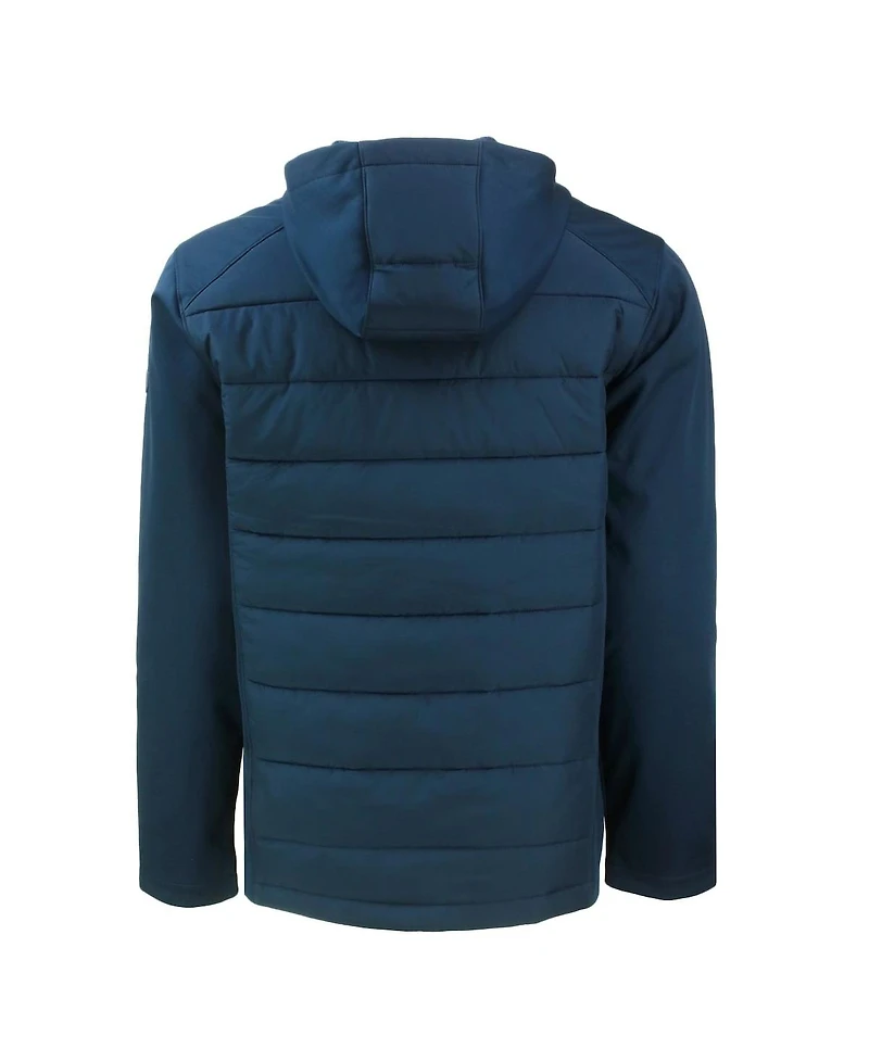 Cutter & Buck Men's Navy Denver Broncos Evoke PrimaLoft Hybrid Eco Softshell Full-Zip Hooded Jacket
