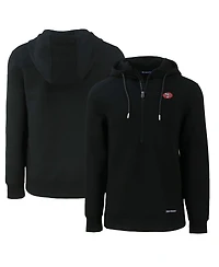 Cutter & Buck Men's Black San Francisco 49ers Throwback Roam Eco Half-Zip Pullover Hoodie