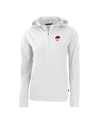 Cutter & Buck Women's White Buffalo Bills Throwback Daybreak Eco Half-Zip Hoodie