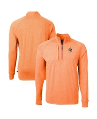 Cutter & Buck Men's Heather Orange Tennessee Volunteers Vault Adapt Eco Knit Heathered Raglan Quarter-Zip Sweatshirt