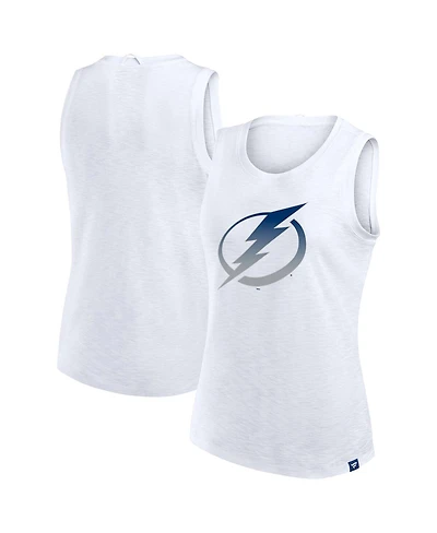 Fanatics Women's White Tampa Bay Lightning Slub Tank Top