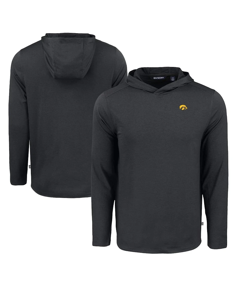 Cutter & Buck Men's Black Iowa Hawkeyes Coastline Epic Comfort Eco Long Sleeve Hoodie