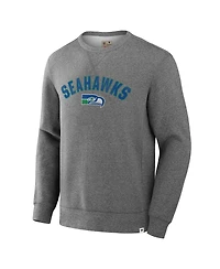 Fanatics Men's Heather Gray Seattle Seahawks Loop Terry Pullover Sweatshirt