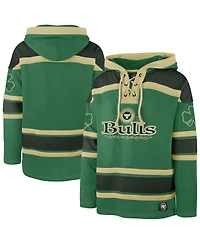 '47 Brand Men's Kelly Green Chicago Bulls McLucky Superior Lace-Up Pullover Hoodie