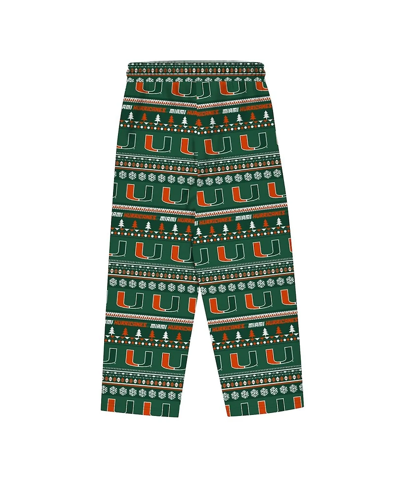Outerstuff Baby Boys and Girls 2-Piece Newborn Green Miami Hurricanes Ugly Sweater Pajama