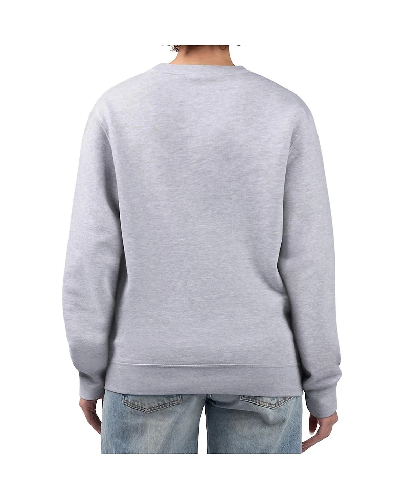 G-iii 4Her by Carl Banks Women's Gray New England Patriots Distressed Graphics Fleece Pullover Sweatshirt