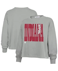 47 Brand Women's Gray Indiana Hoosiers Stacked Sydney Long Sleeve T-Shirt