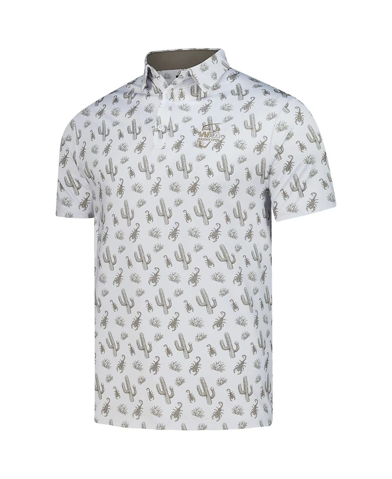 Flomotion Men's Gray Wm Phoenix Open Calyspo Cactus Polo Shirt