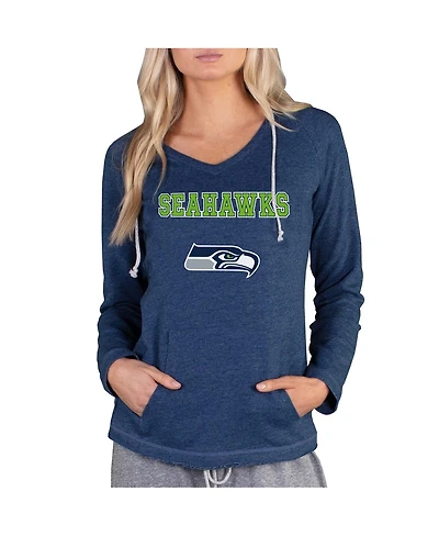 Concepts Sport Women's Navy Seattle Seahawks Mainstream Tri-Blend Raglan Hoodie V-Neck Top