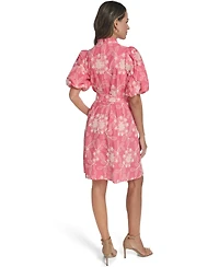 Eliza J Women's Floral Embroidery V-Neck Short Dress