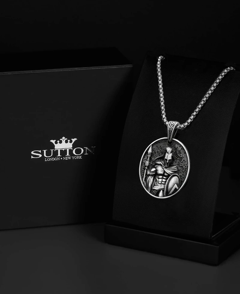 Rhona Sutton Men's Stainless Steel Spartan Pendant Necklace