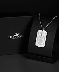 Rhona Sutton Men's Stainless Steel Serenity Prayer Pendant Necklace