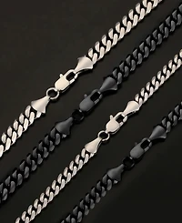 Rhona Sutton Men's Black Plated Stainless Steel Cube Chain Necklace