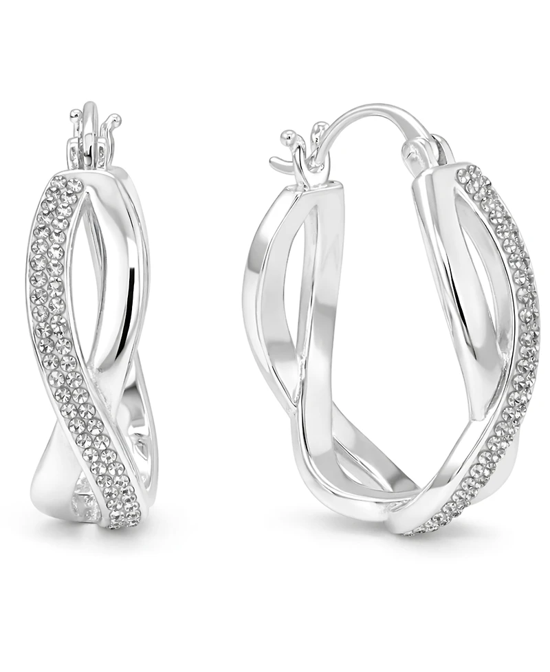 And Now This Crystal Infinity Hoop Earrings