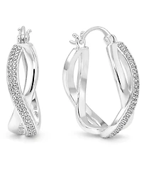 And Now This Crystal Infinity Hoop Earrings