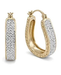 And Now This Clear Crystal Diamond Cut Hoop Earrings