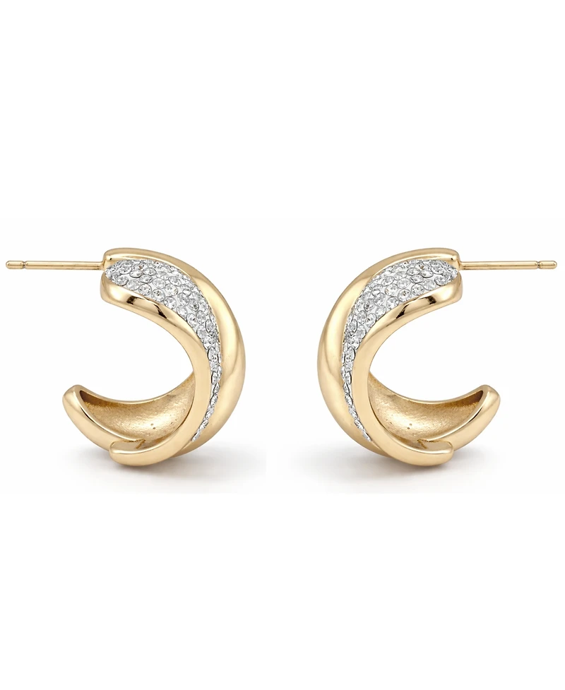 And Now This Crystal Double Teardrop C Hoop Earring