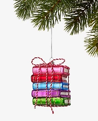Holiday Lane Eclectic Charm Glass Book Stack Ornament, Macy's Exclusive