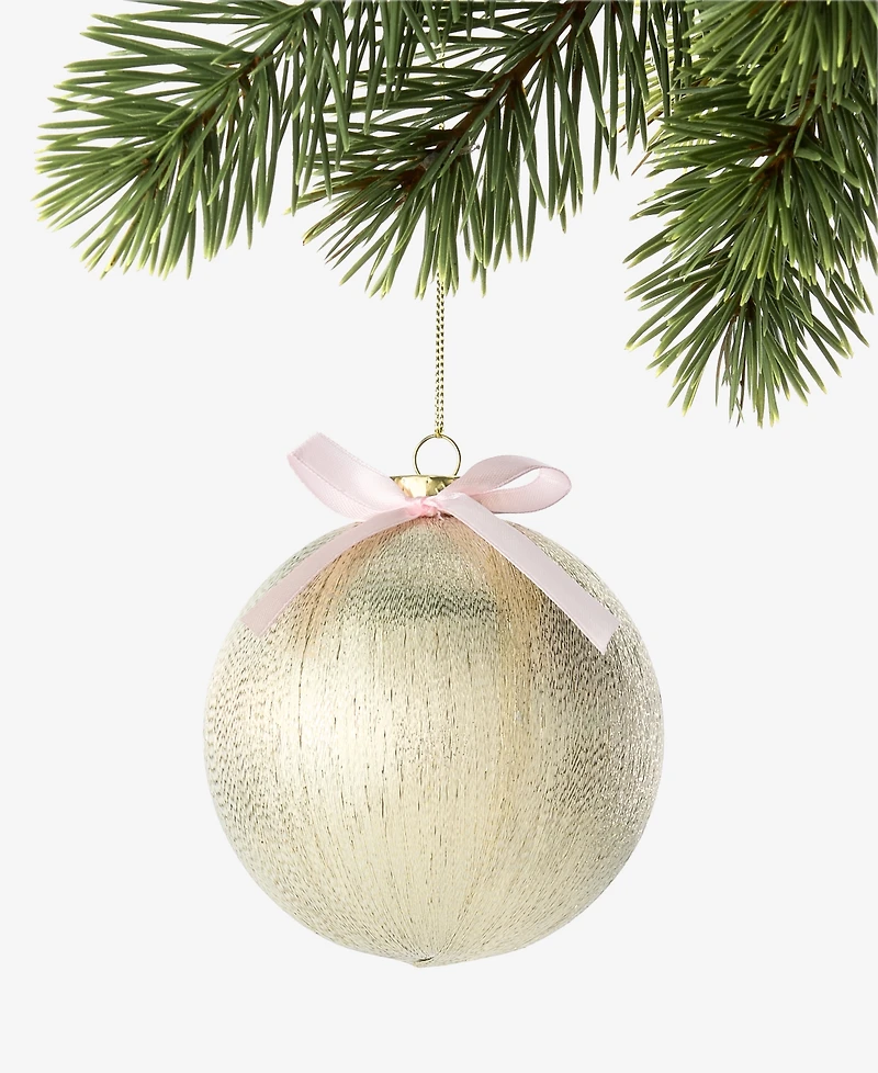 Holiday Lane Gilded Glamour Gilded Glamour Bow-Trim Satin Ball Ornament, Macy's Exclusive
