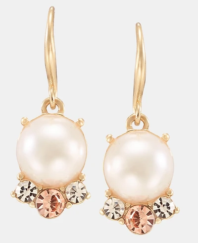 Charter Club Crystal & Imitation Pearl Drop Earrings, Macy's Exclusive