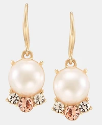 Charter Club Crystal & Imitation Pearl Drop Earrings, Macy's Exclusive