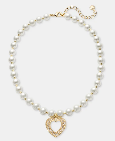 Charter Club Imitation Pearl Heart Pendant Necklace, Macy's Exclusive