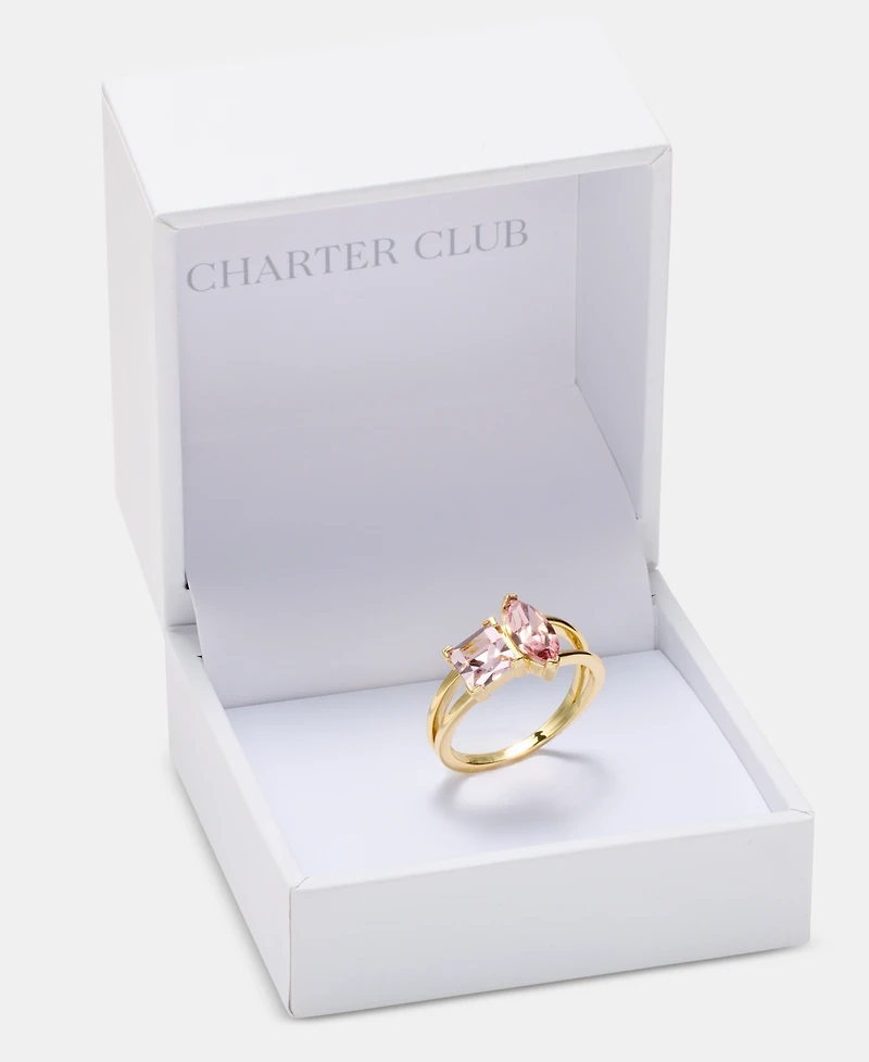 Charter Club Two-Stone Pink Crystal Ring, Macy's Exclusive