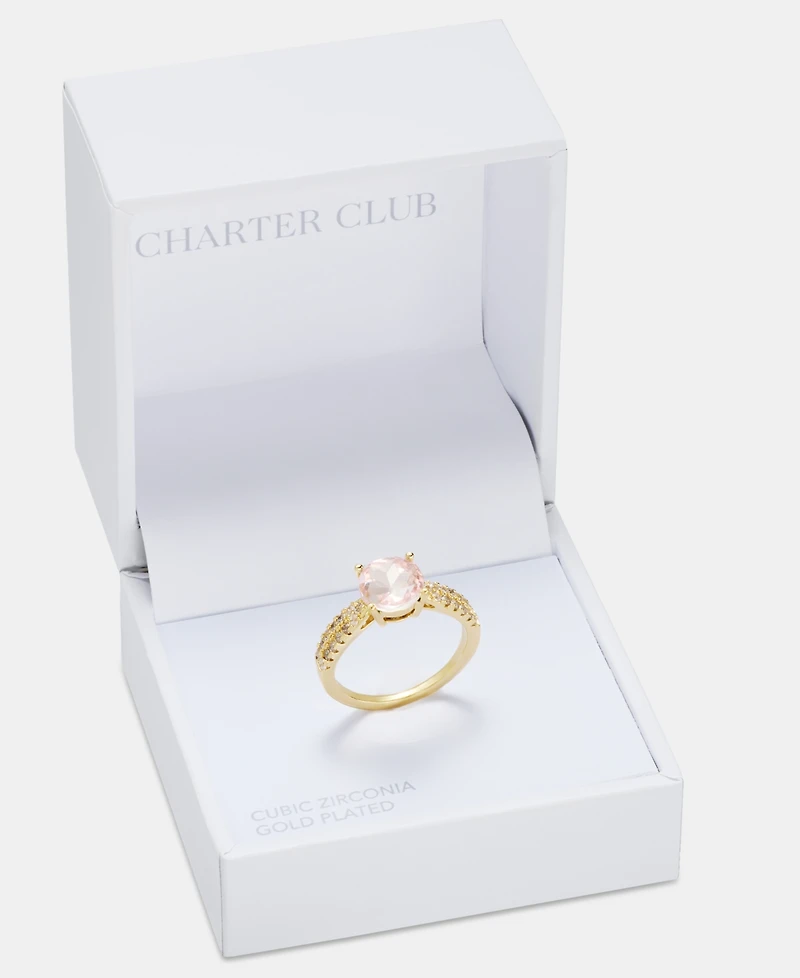 Charter Club Pink Crystal Pave Ring, Macy's Exclusive