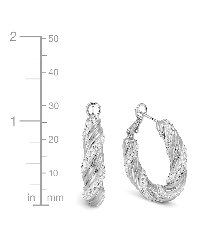 And Now This Clear Crystal Twist Hoop Earrings
