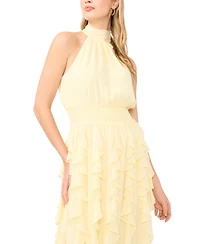 1.state Women's Cascading Collared Neck Maxi Dress