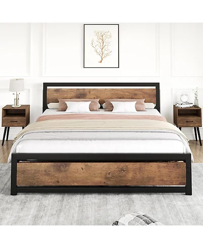 gaomon Bed Frame with Wood Headboard, Heavy Duty Slat Support.