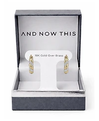 And Now This Clear Crystal Click Top Hoop Earrings