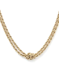 And Now This 18K Gold Plated Double Layered Knotted Chain Necklace