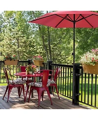 Yescom 7.5 Ft Outdoor Umbrellas with Deck Holder Scale Tilt Button for Party Event Food Ice Cream Cart Garden Parasol