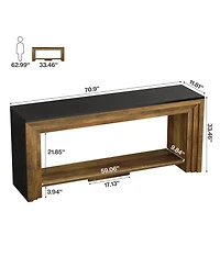 Tribesigns Long Console Table, 2-Tier Farmhouse Narrow Wooden Sofa Table for Living Room, Entryway, Hallway, Foye