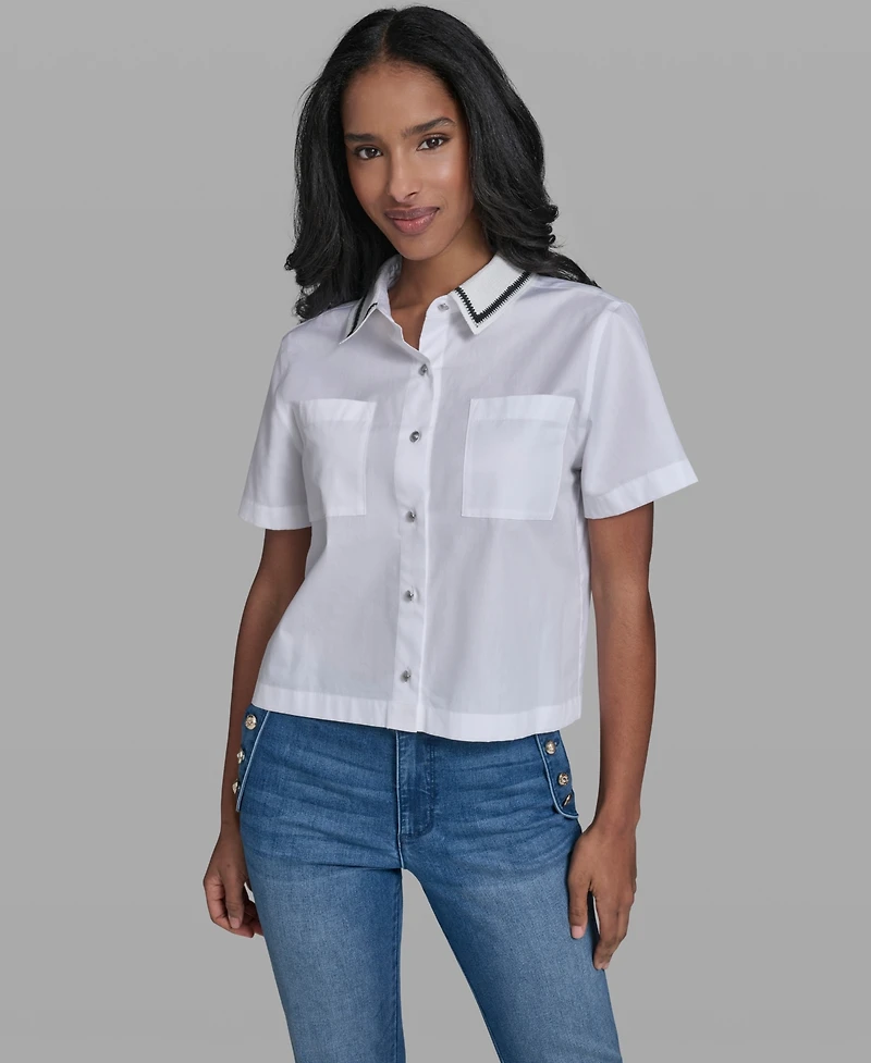 Karl Lagerfeld Paris Women's Short-Sleeve Top