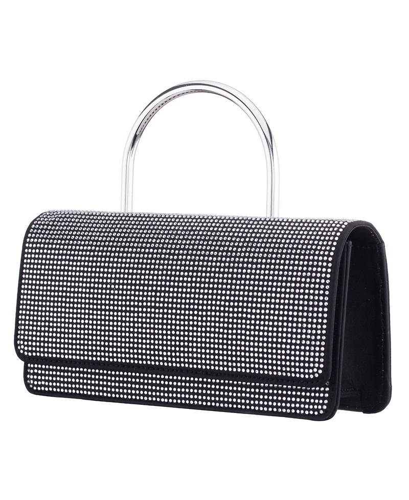Nina Elongated Crystal Magnetic Snap Satchel Bag