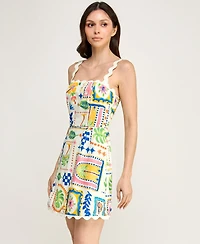 Trixxi Women's Sleeveless Ric Rac Trim Detail Slim Dress