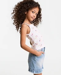 Epic Threads Girls' 5-20 Ruffle-Hem Denim Midi Shorts, Macy's Exclusive