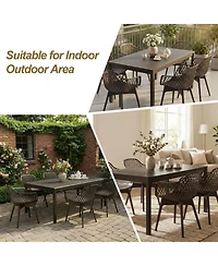 Aoodor Modern Dining Chairs Set of 4, Weather-Resistant Plastic Cafe with Ergonomic Back and Non-Slip Pad, Suitable for Patio, Restaurant