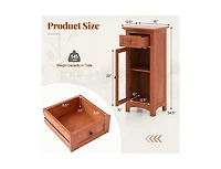 Slickblue Freestanding Bathroom Cabinet with Glass Door Storage