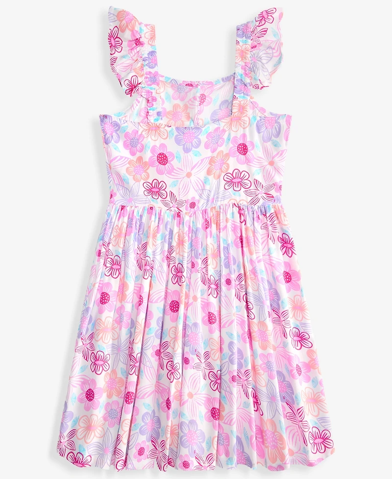 Epic Threads Girls' Xs-xl Tropical Floral-Print Button Dress, Macy's Exclusive