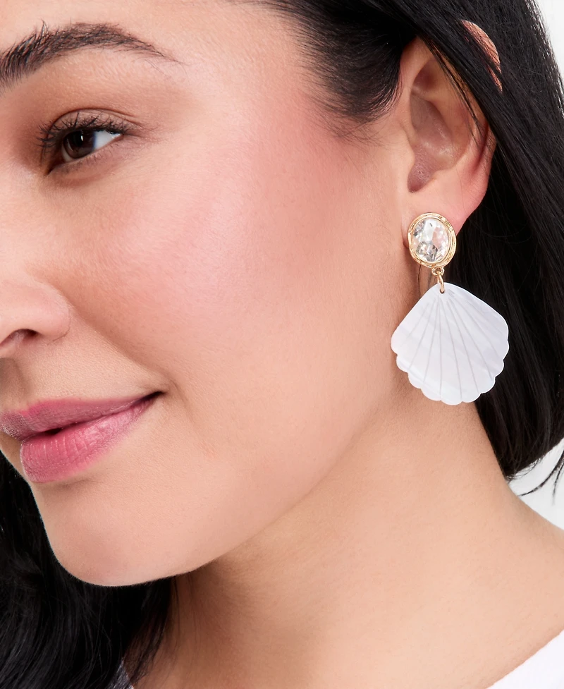I.n.c. International Concepts Crystal & Shell Drop Earrings, Macy's Exclusive