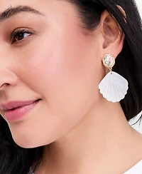 I.n.c. International Concepts Crystal & Shell Drop Earrings, Macy's Exclusive