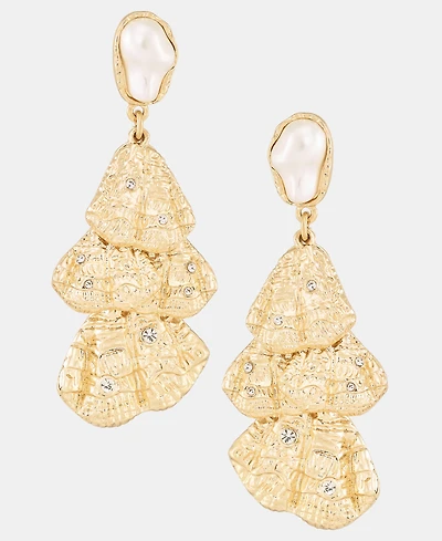 I.n.c. International Concepts Pave Shell & Imitation Pearl Shaky Drop Earrings, Macy's Exclusive