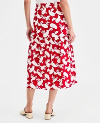 Nautica Women's Paisley-Print Ruffle Midi Skirt