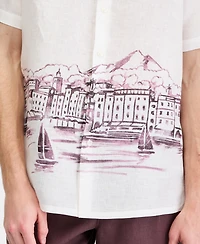 Club Room Men's Resort Scene Linen Short-Sleeve Shirt, Macy's Exclusive - Print
